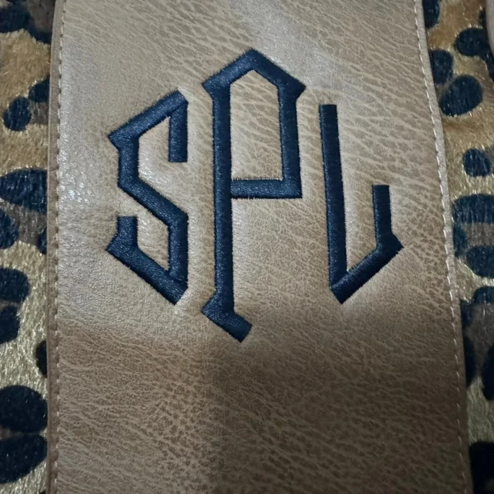 Marleylily Monogrammed 'SPL' Leopard Weekender in Brown​​​​​ - Picture 2 of 2